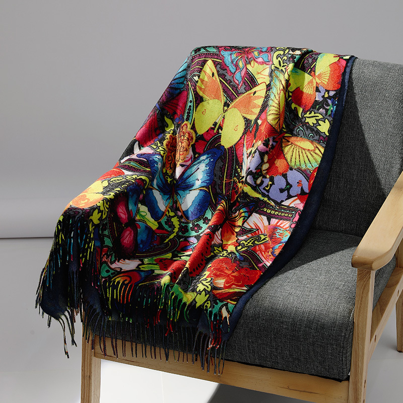 Shawl Wrap Winter - Luxury Brand Oil Painting Cashmere Scarf