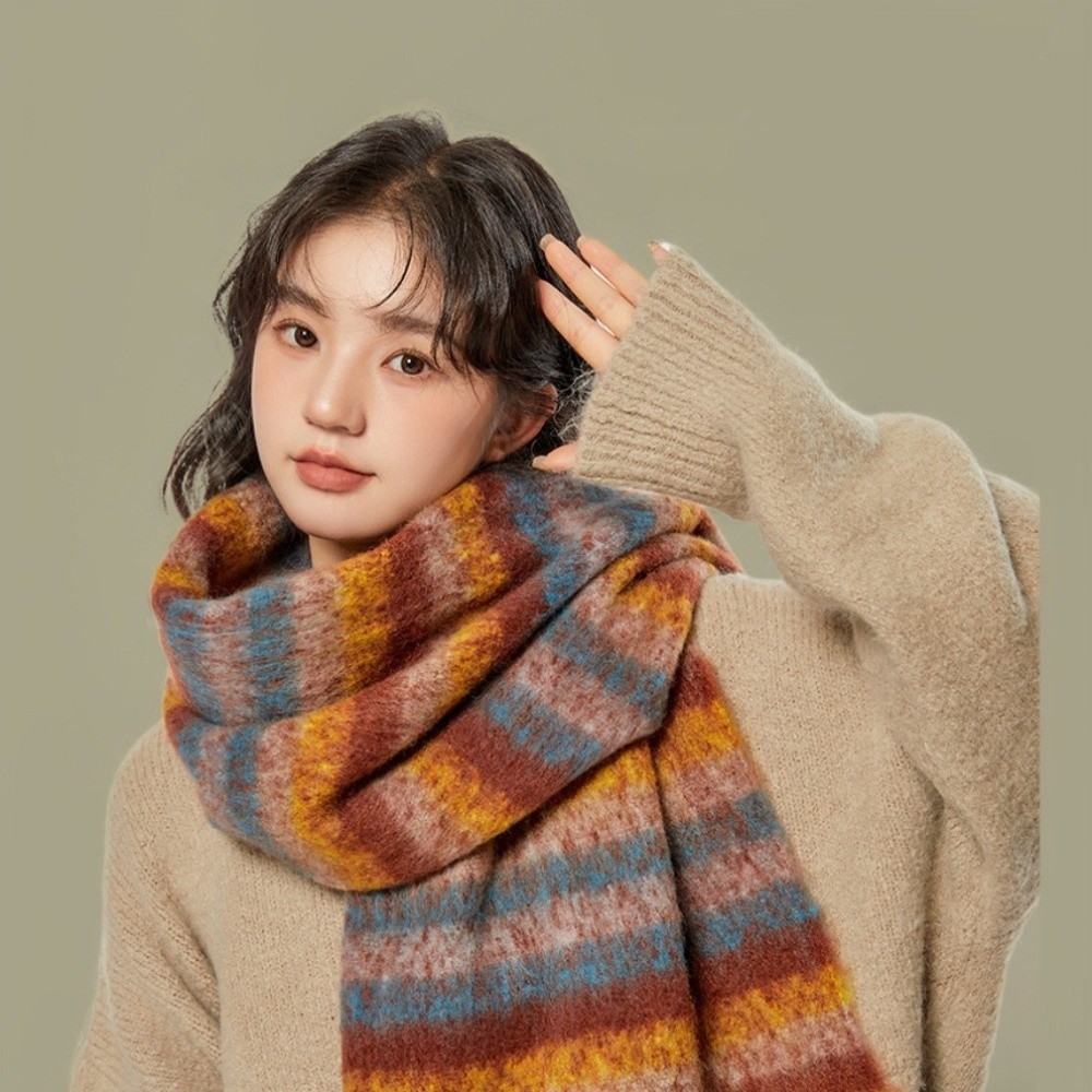 Breathable Rainbow Stripe Wool - Wool Scarf Men recension och pris