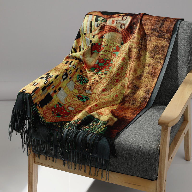 Luxury Brand Oil Painting Cash - Shawl Wrap Winter recension och pris